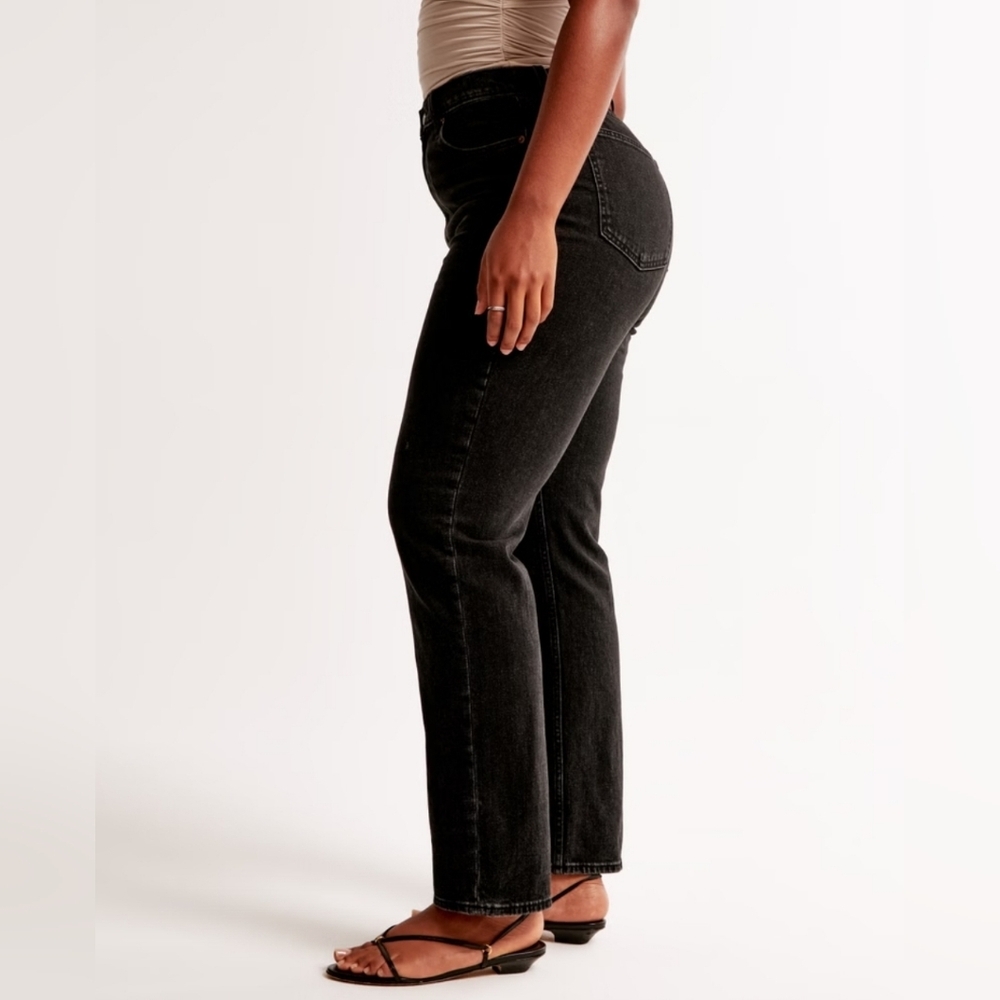 Abercrombie & Fitch Ankle Straight Ultra High Rise Curve Love Jeans 26/2R Black
